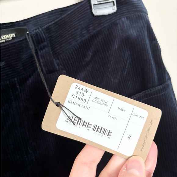 Rachel Comey Gilman pants corduroy navy blue high rise straight leg size 8 new - Picture 2 of 6
